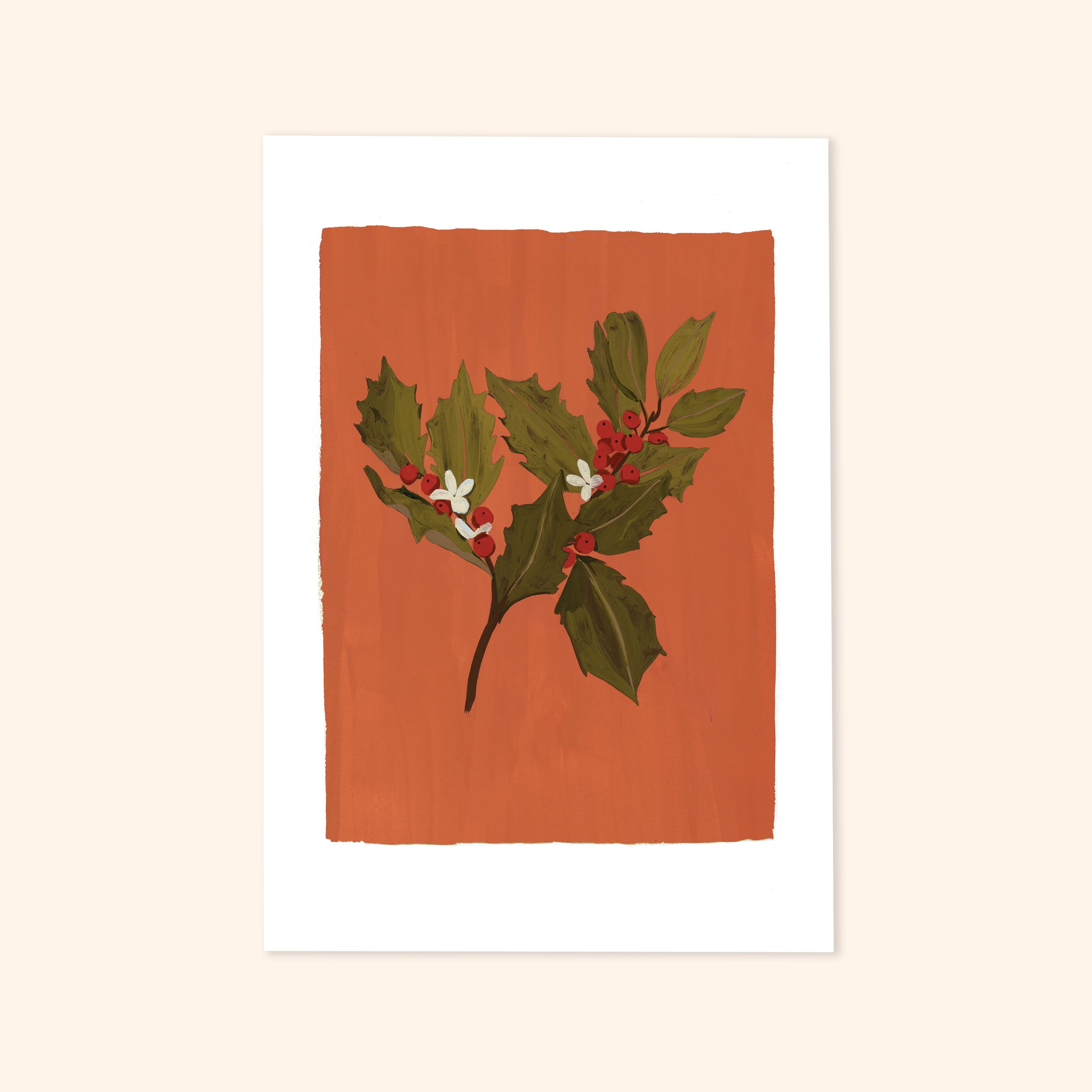 Holly Floral Botanical Art Print