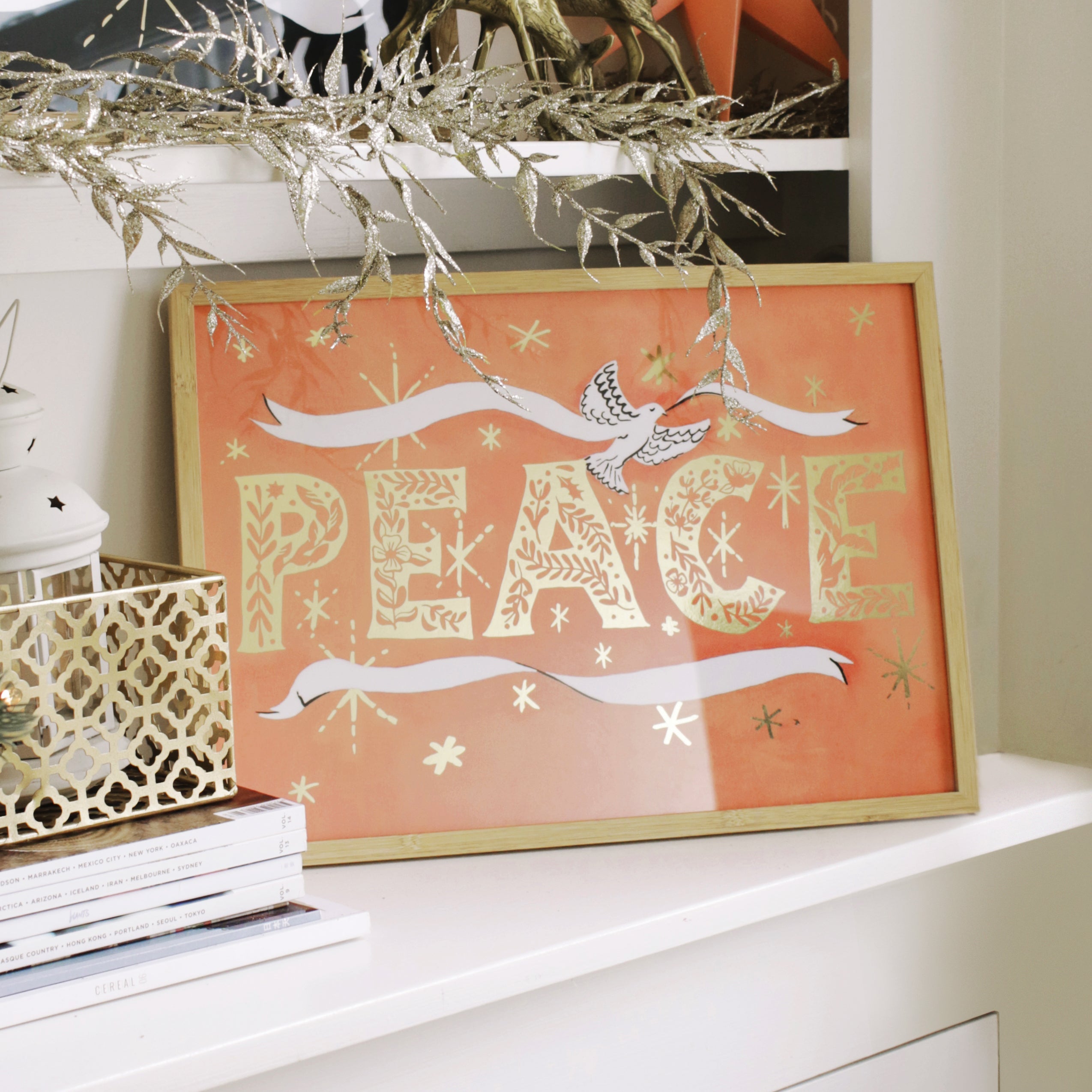 PEACE Christmas Art Print