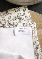 Linework Cream Floral Tea Towel