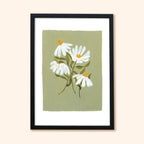 Green Floral Botanical Art Print - Coneflower