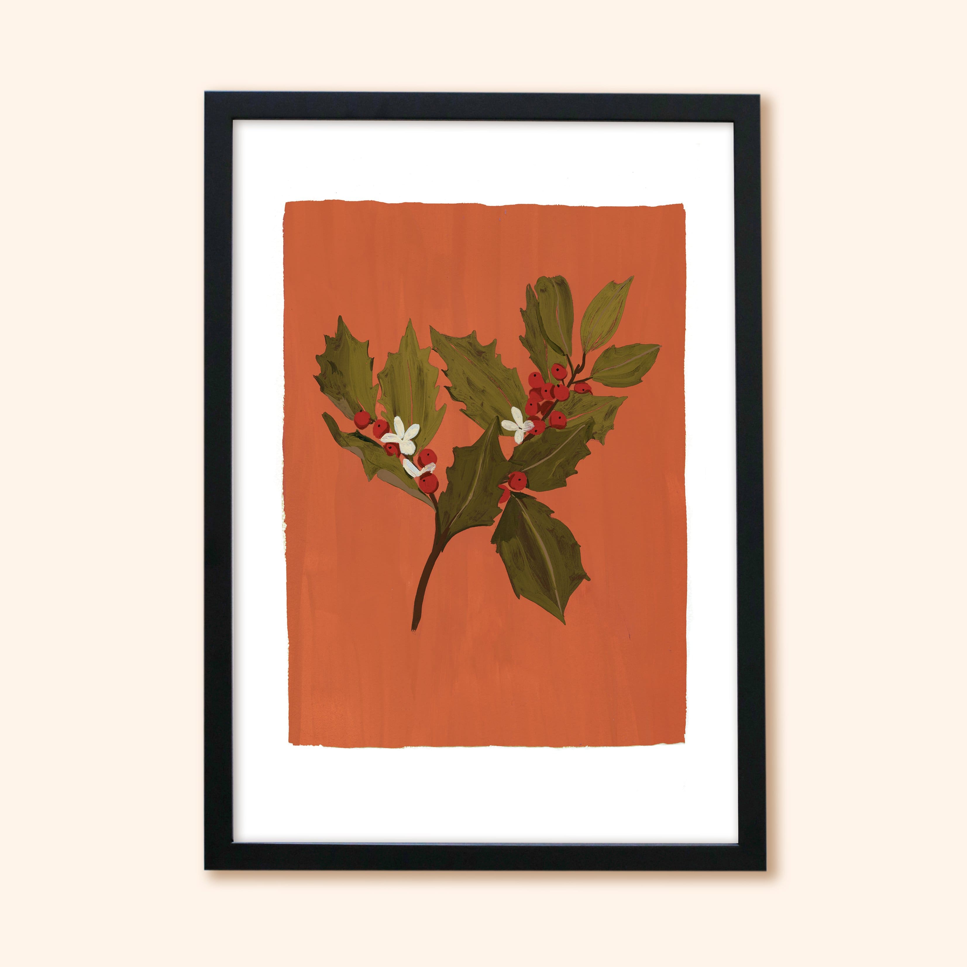 Holly Floral Botanical Art Print