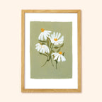Green Floral Botanical Art Print - Coneflower