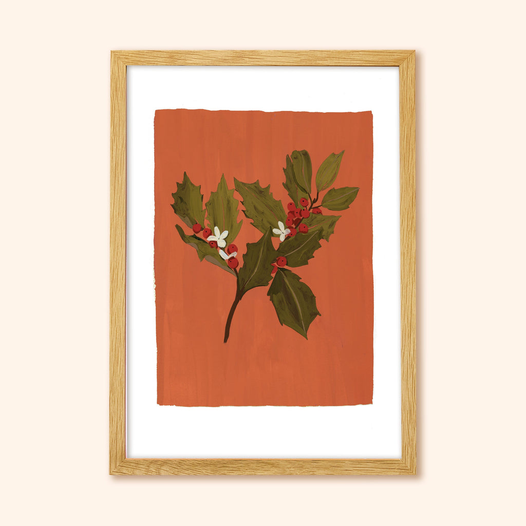 Holly Floral Botanical Art Print