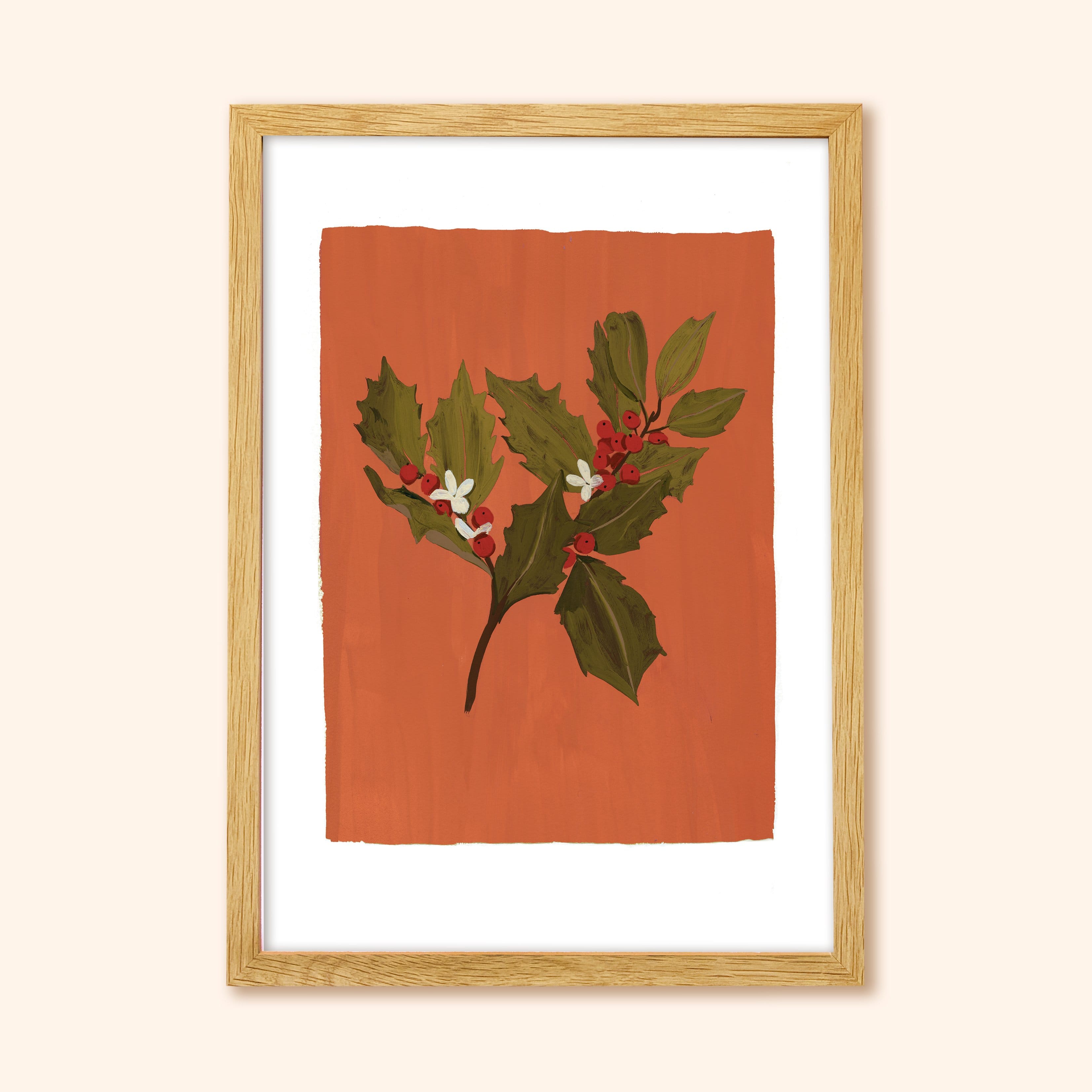 Holly Floral Botanical Art Print