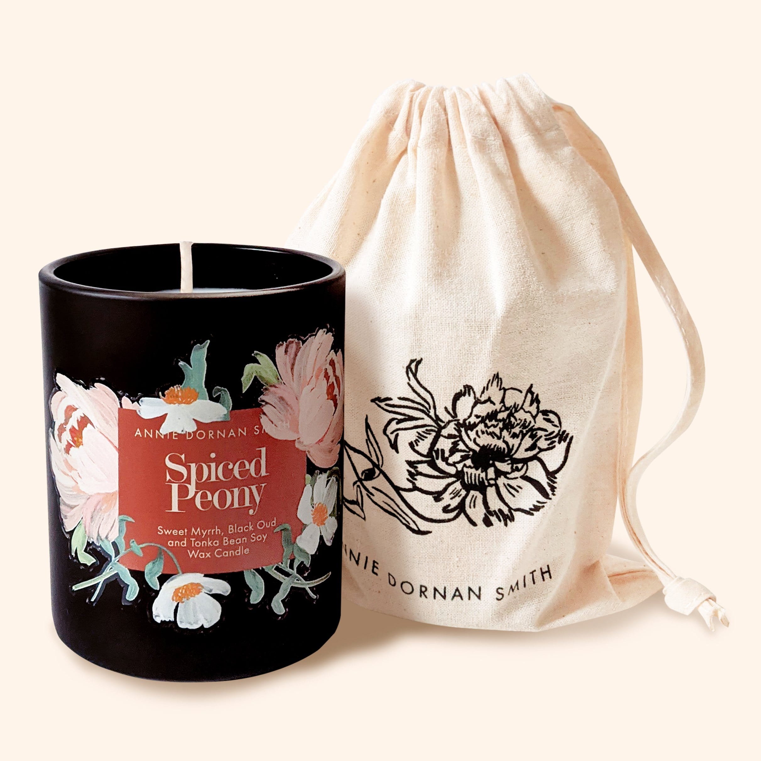 Floral Soy Wax Candle - Spiced Peony