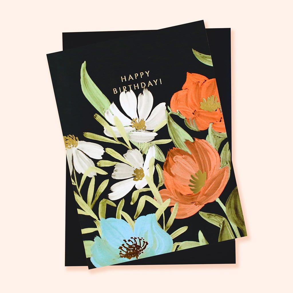 Illustrated Floral Birthday Card