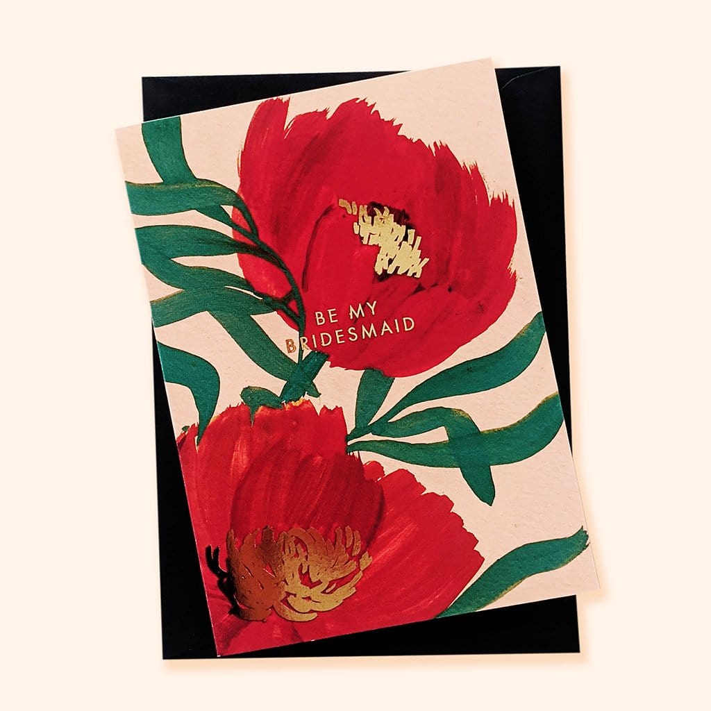 Floral Be My Bridesmaid Card