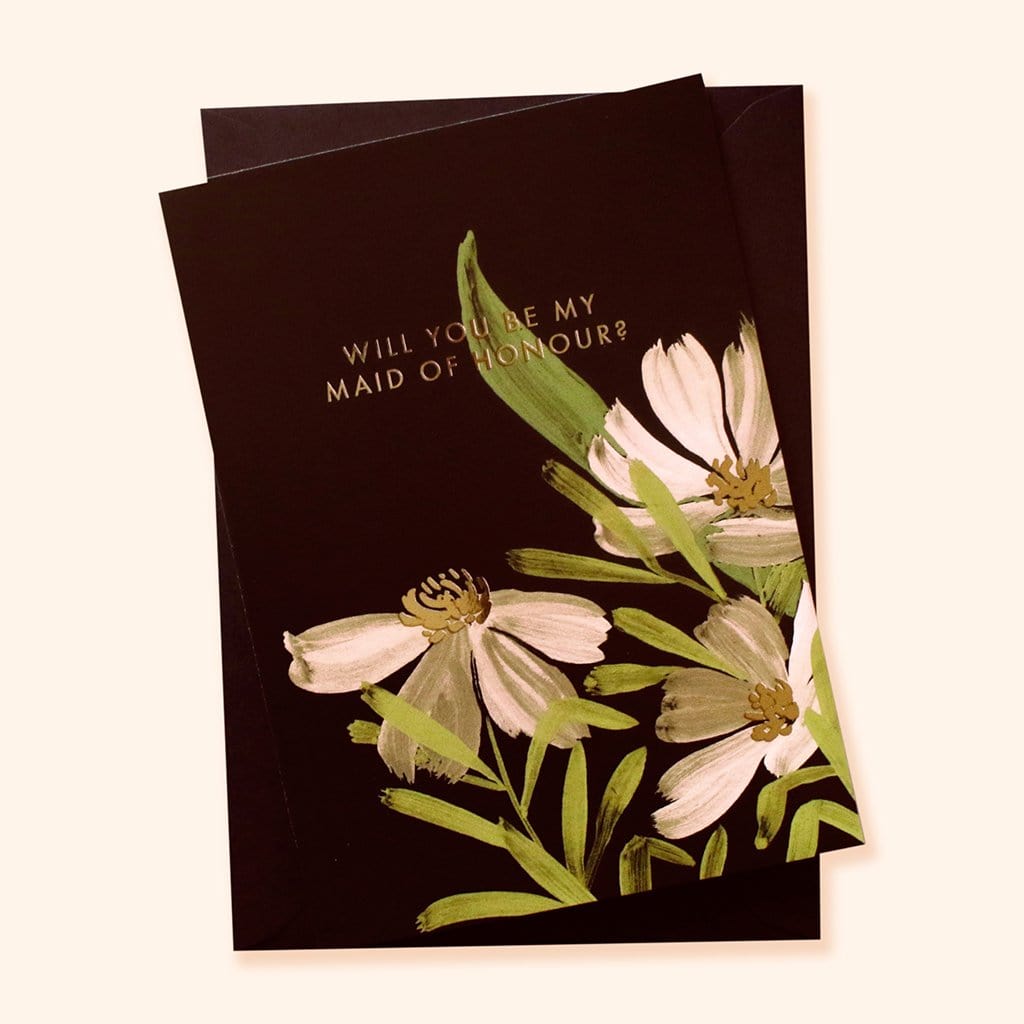Floral Maid of Honour Card