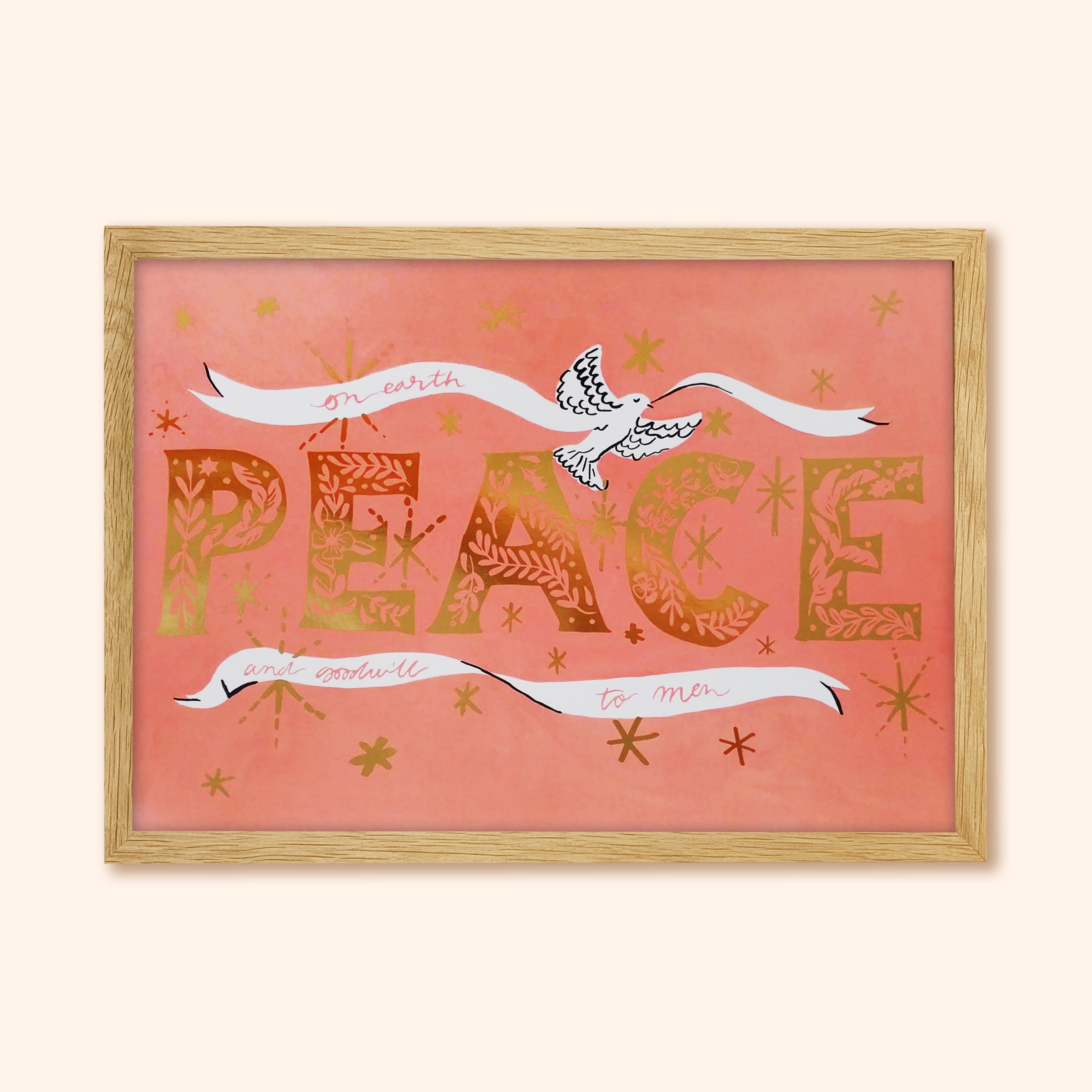 PEACE Christmas Art Print