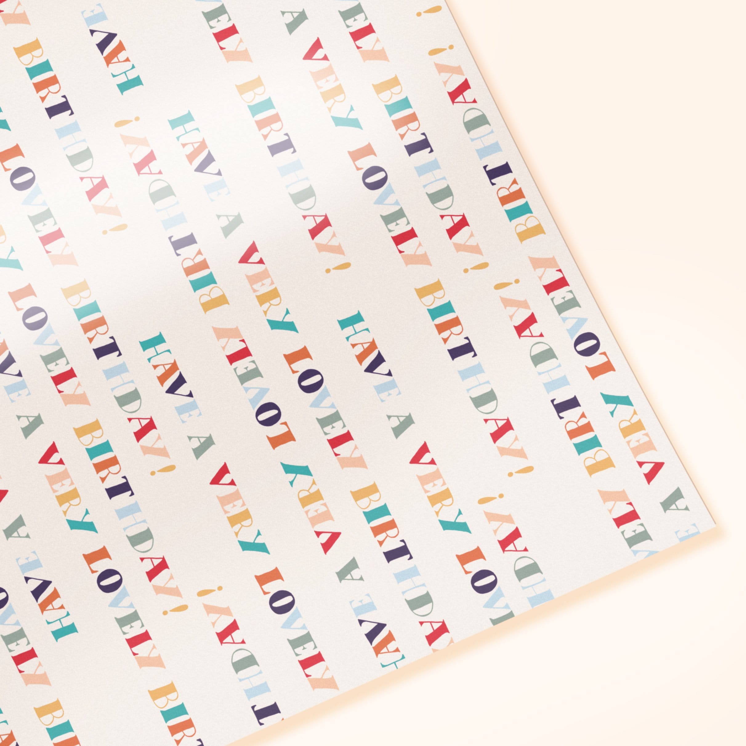 Rainbow Birthday Wrapping Paper Sheet