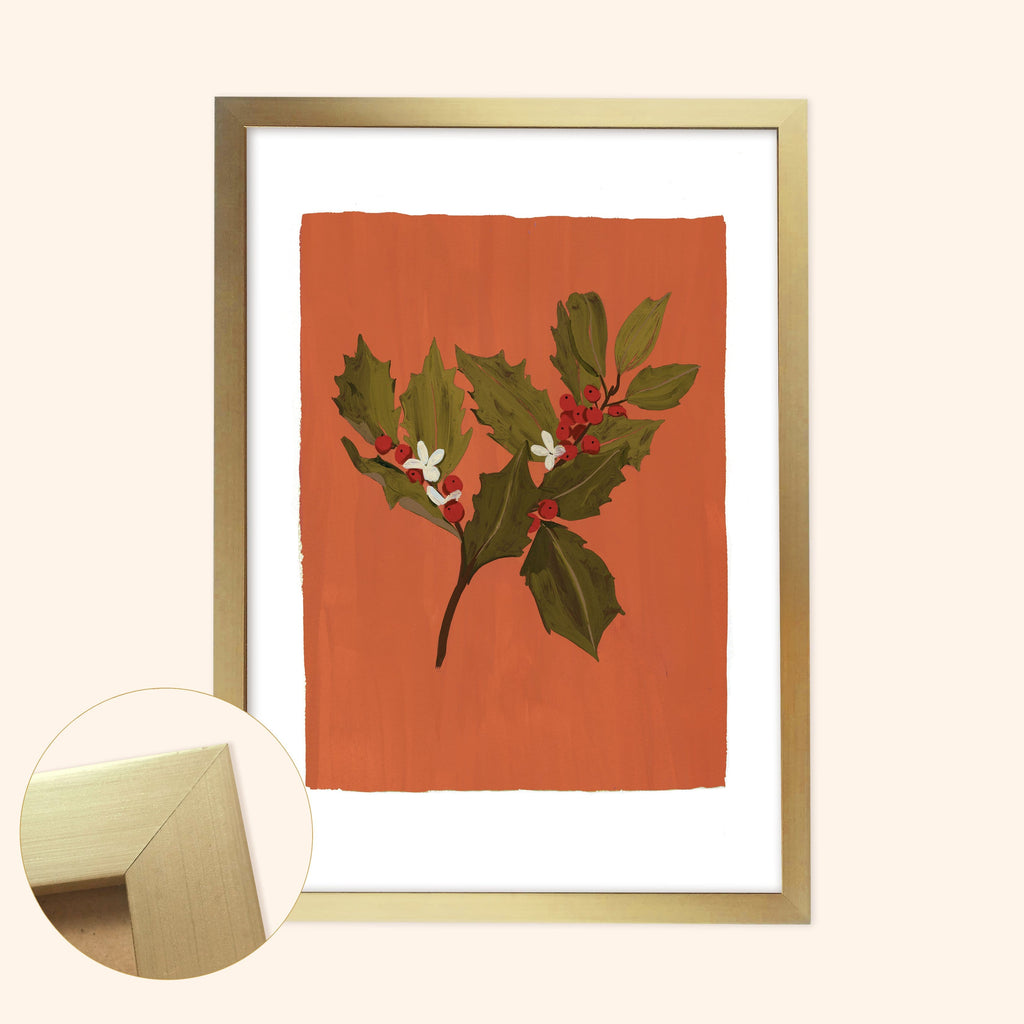 Holly Floral Botanical Art Print