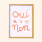 Oui Non French Typographic Print