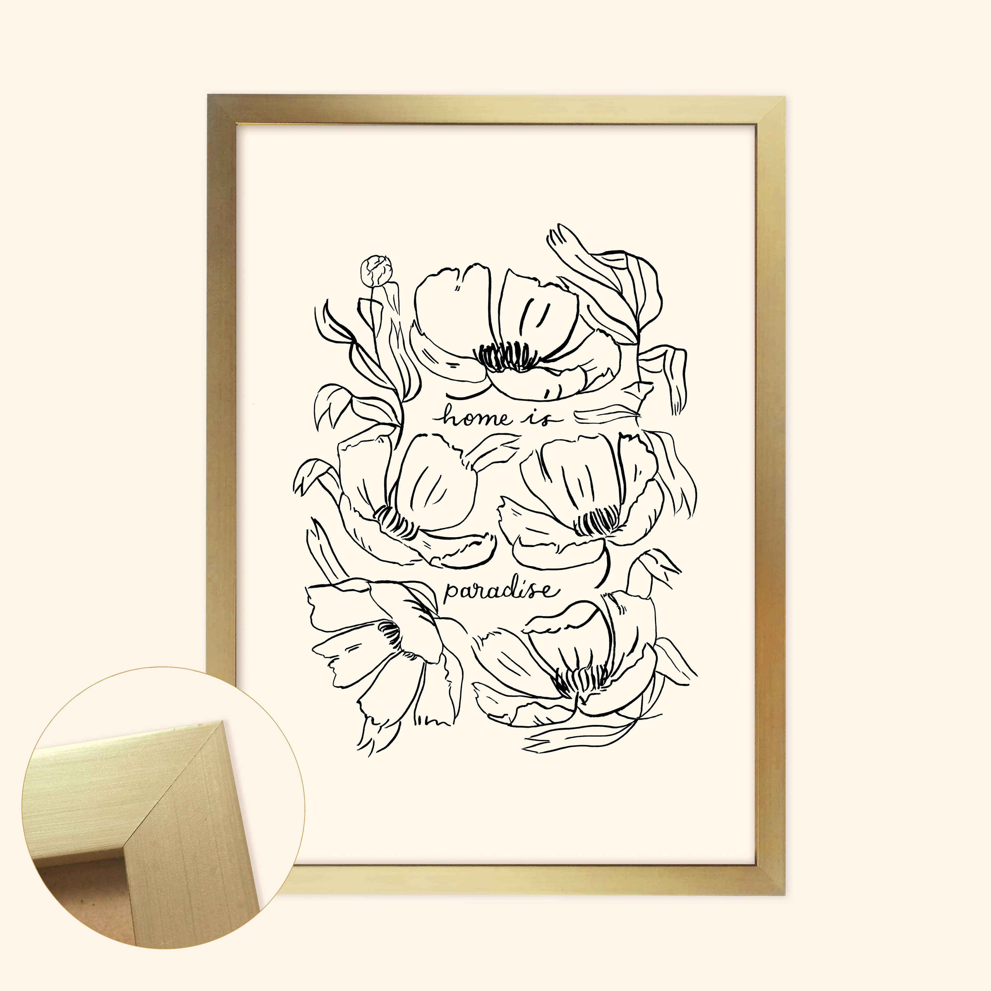 New Home Flower Print - Home is Paradise