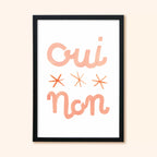 Oui Non French Typographic Print