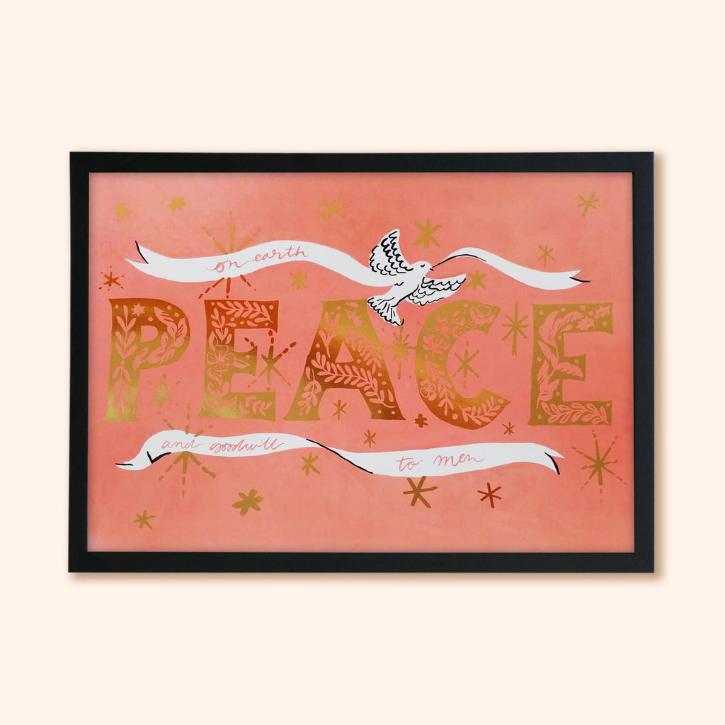 PEACE Christmas Art Print