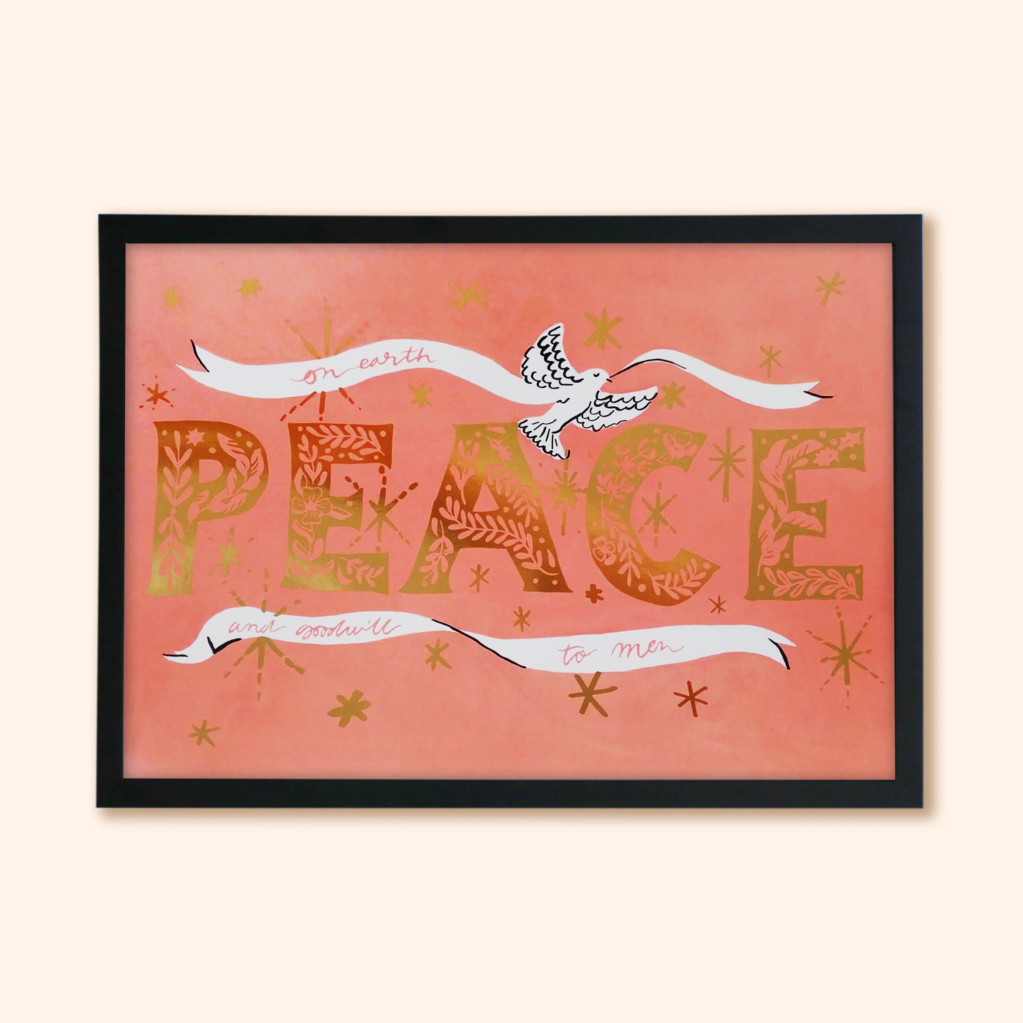 PEACE Christmas Art Print