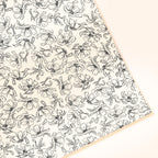 Black Floral Wrapping Paper Sheet