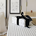 Black Floral Wrapping Paper Sheet
