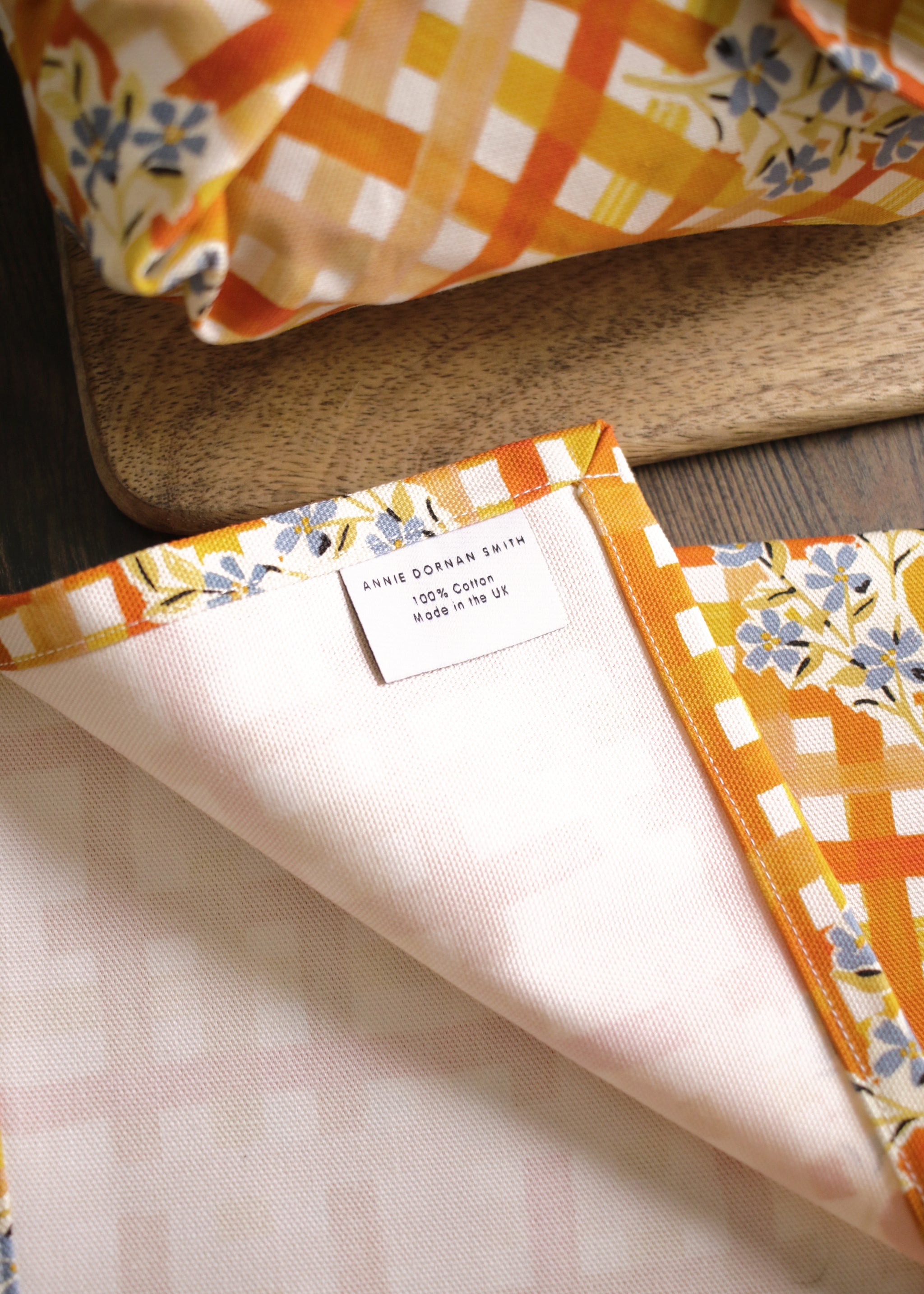 Gingham Flower Tea Towel