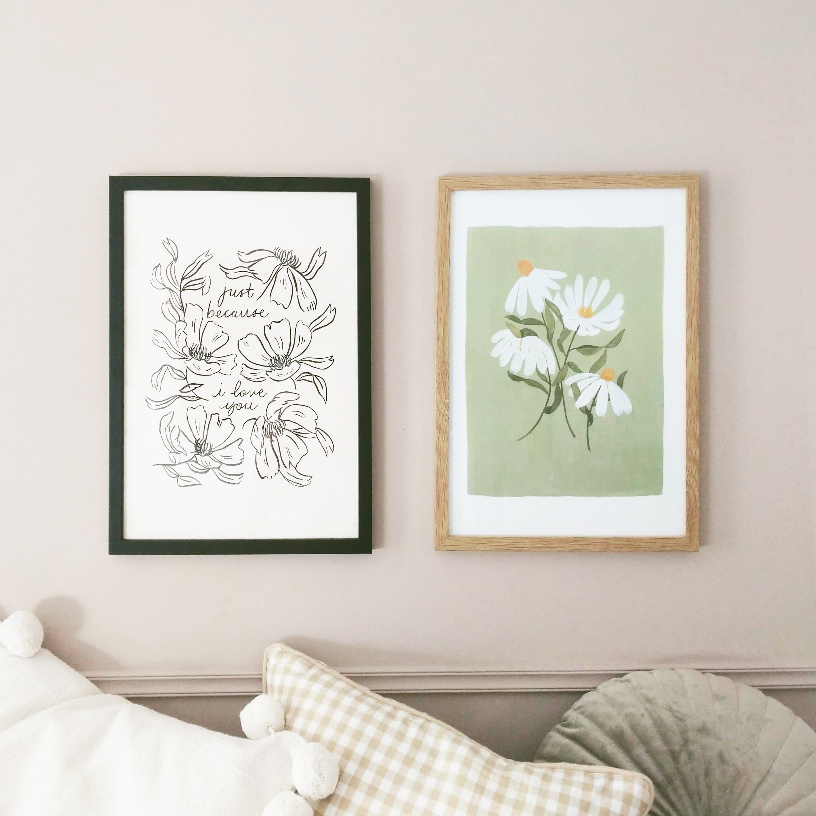 Green Floral Botanical Art Print - Coneflower