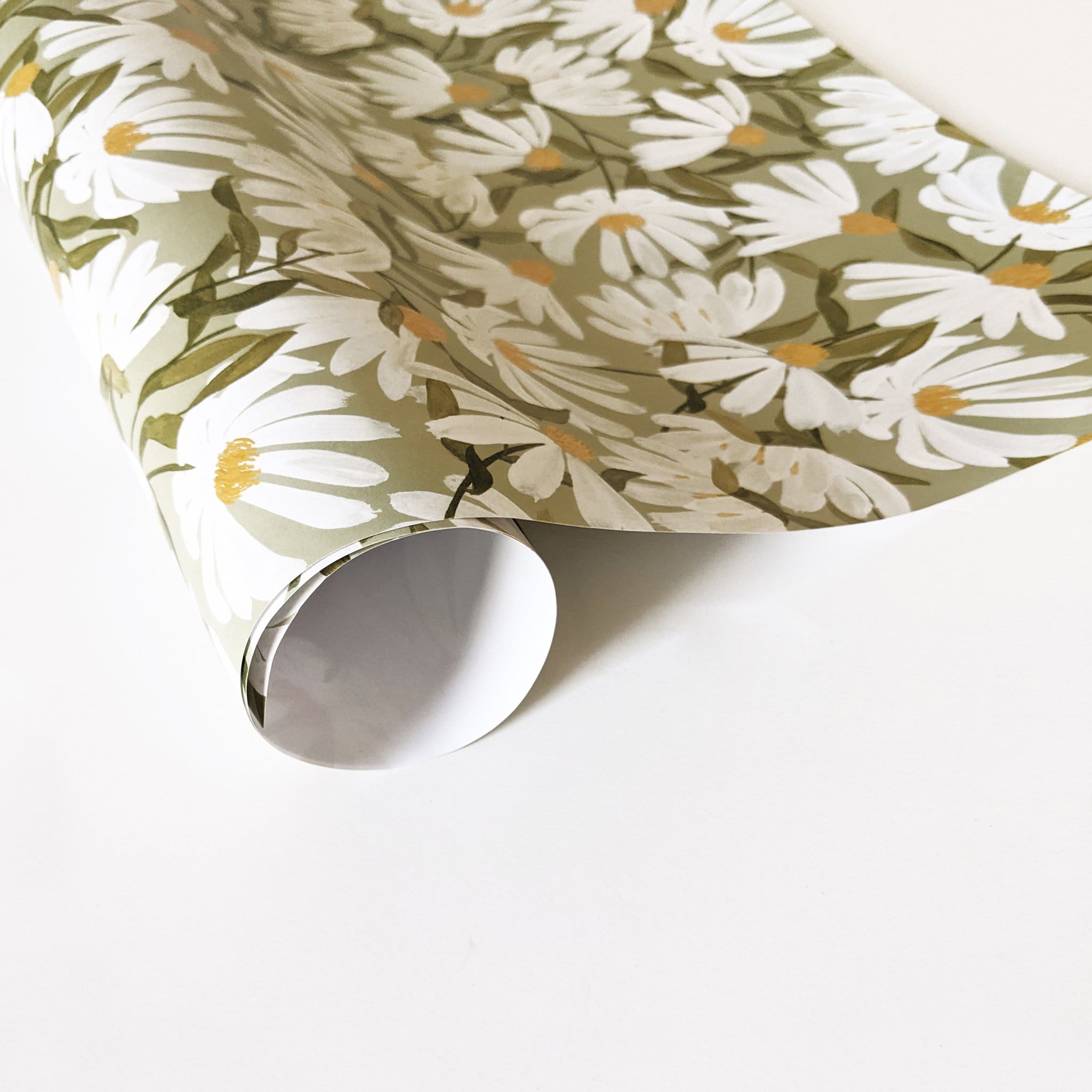 Green Floral Wrapping Paper Sheet