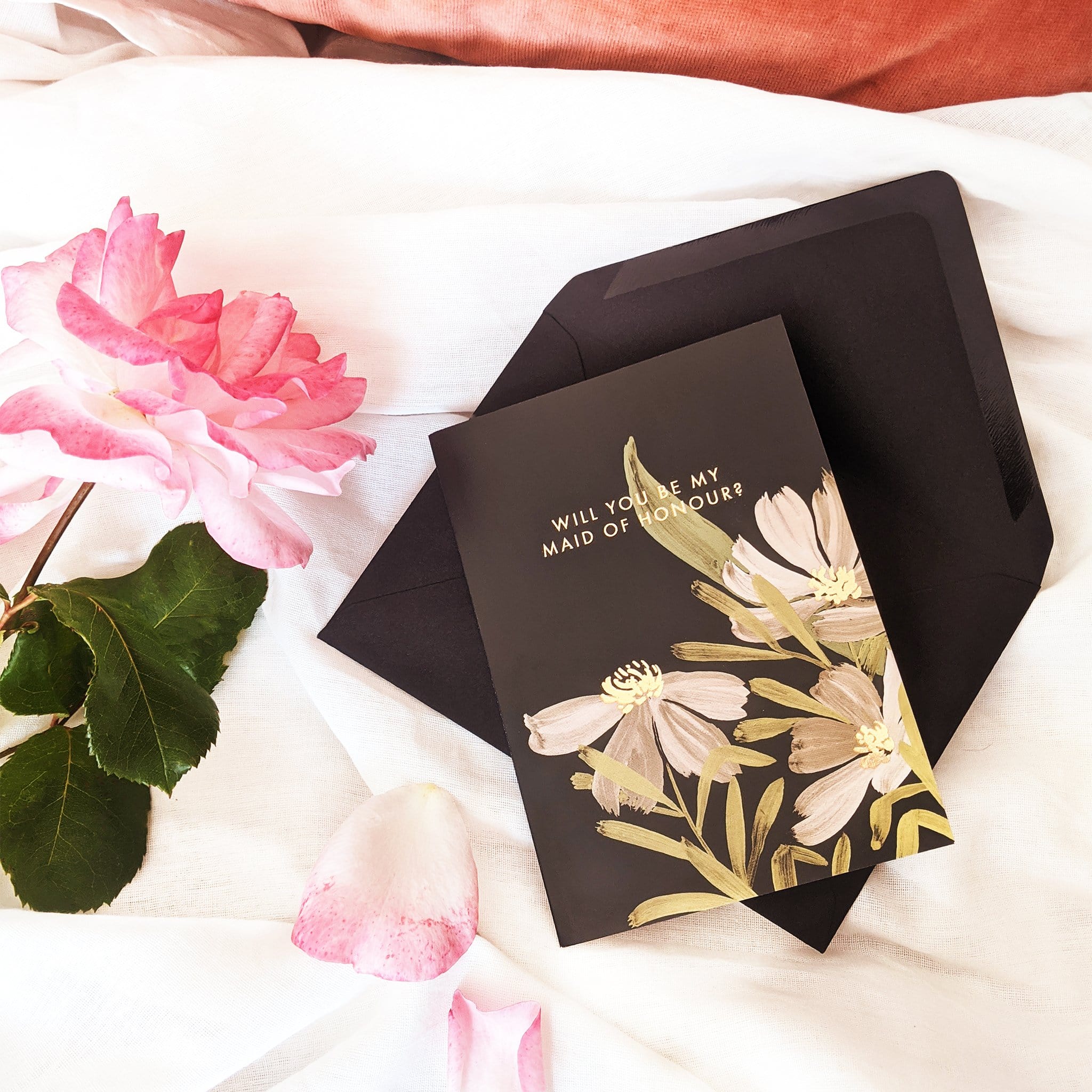 Floral Maid of Honour Card
