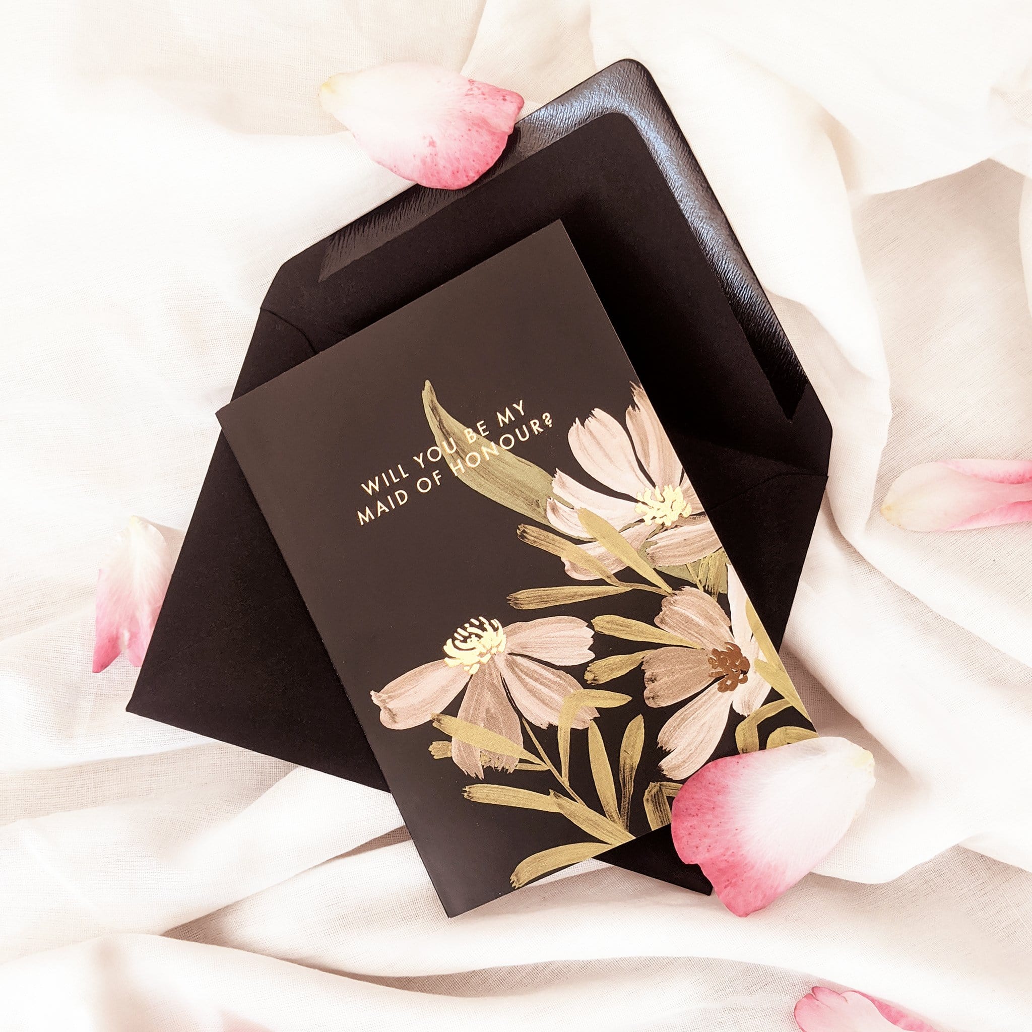 Floral Maid of Honour Card