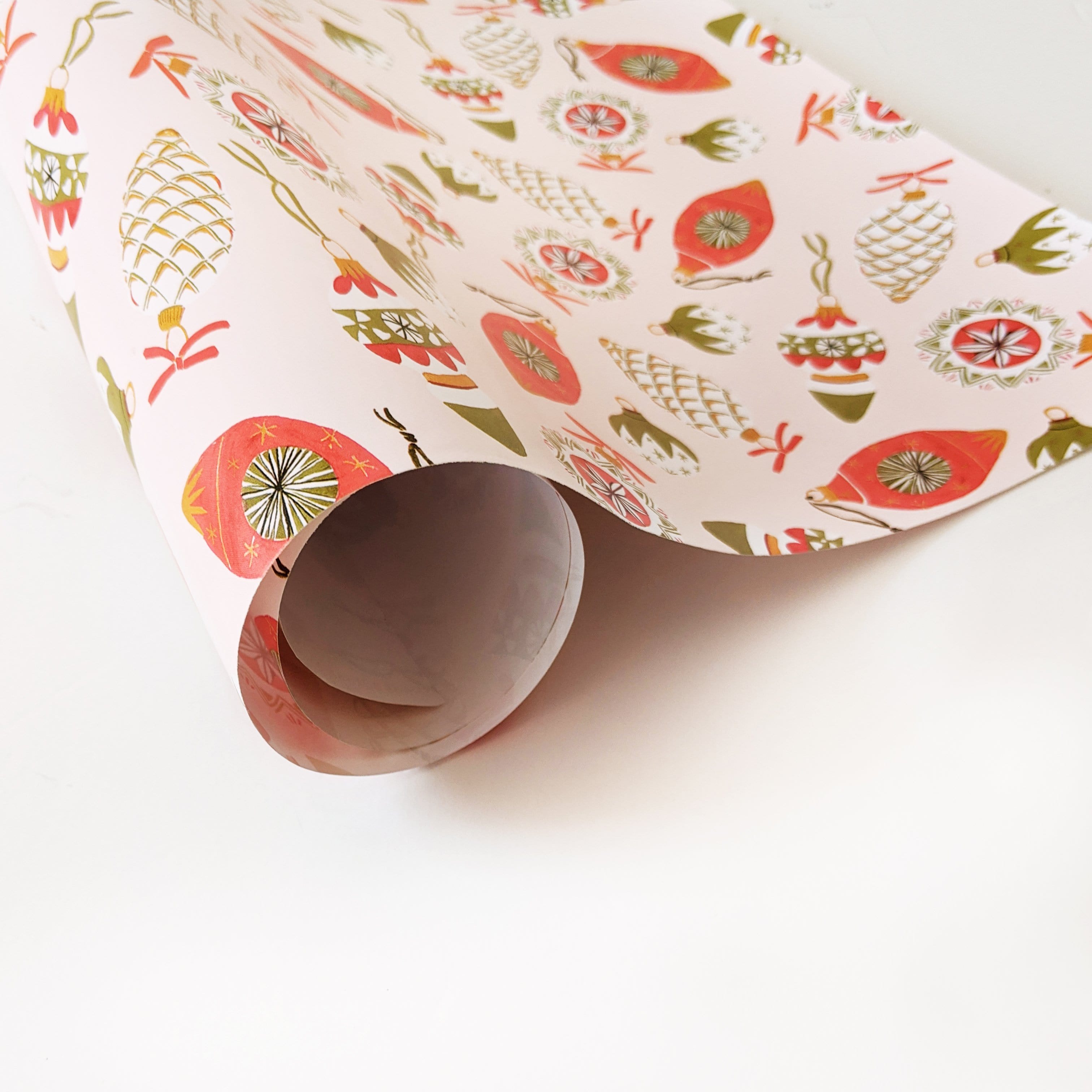 Christmas Baubles Wrapping Paper Sheet