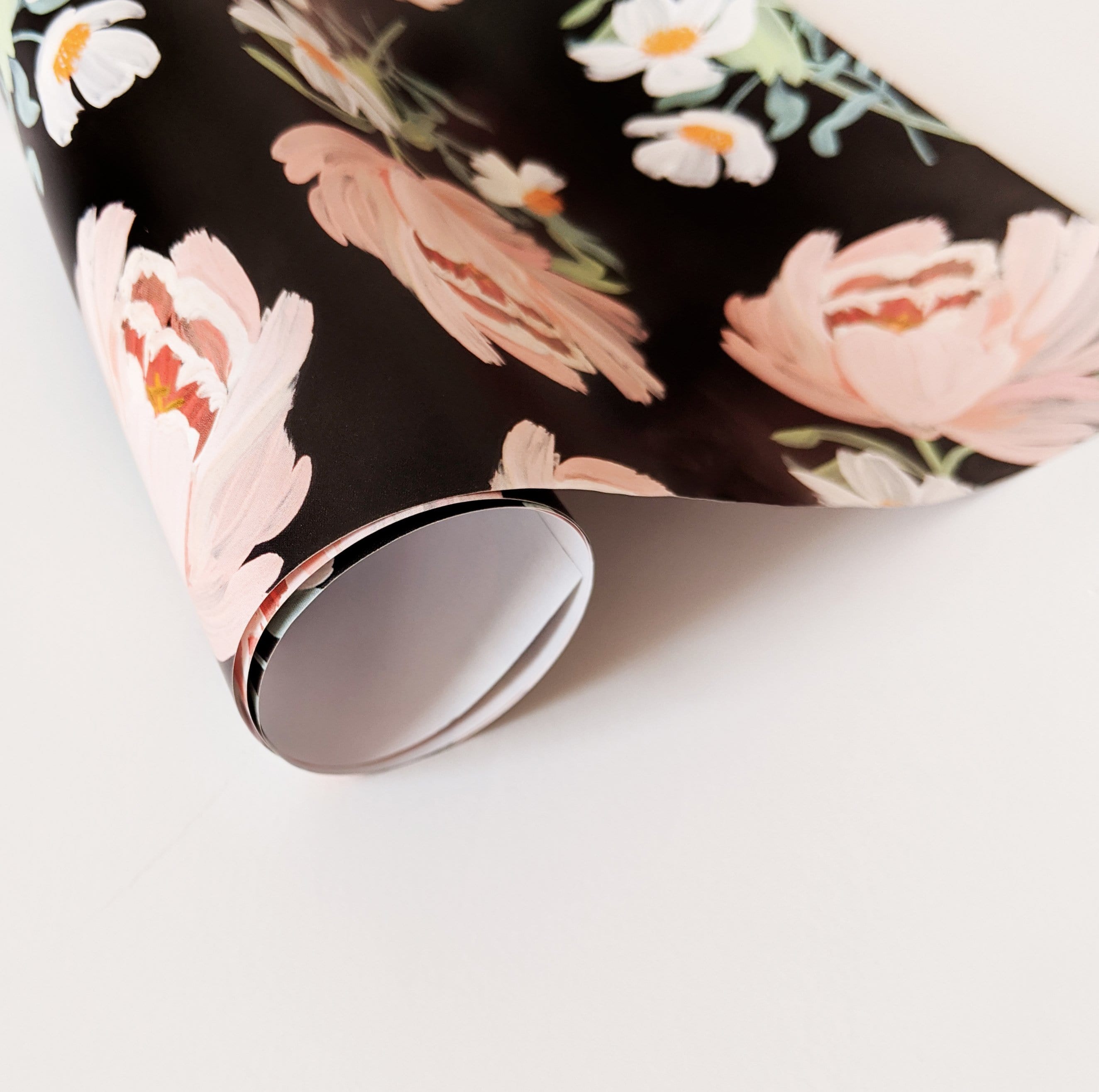 Peony Patterned Floral Wrapping Paper Sheet
