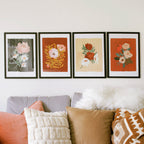 Beige Floral Botanical Art Print - Cosmos