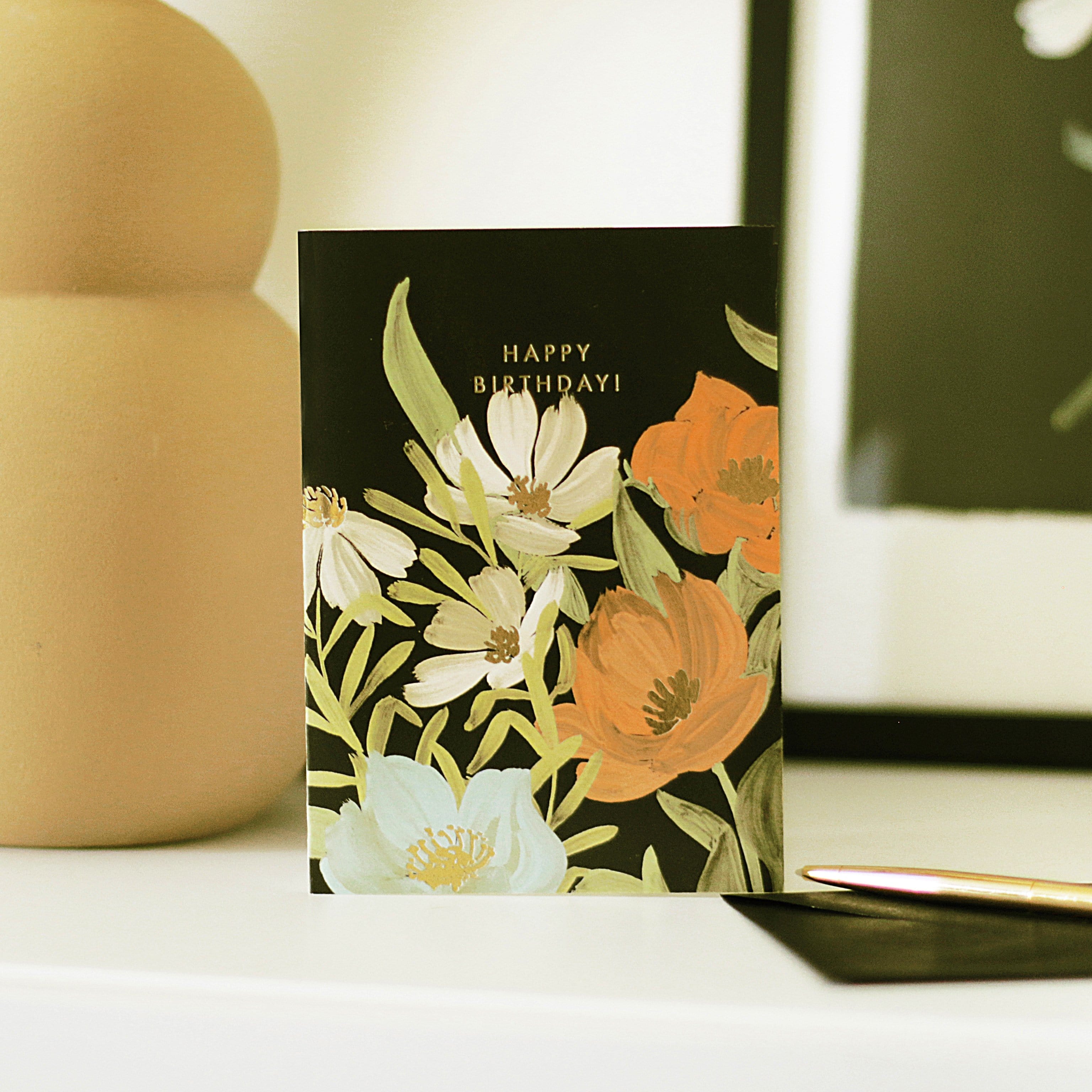 Illustrated Floral Birthday Card
