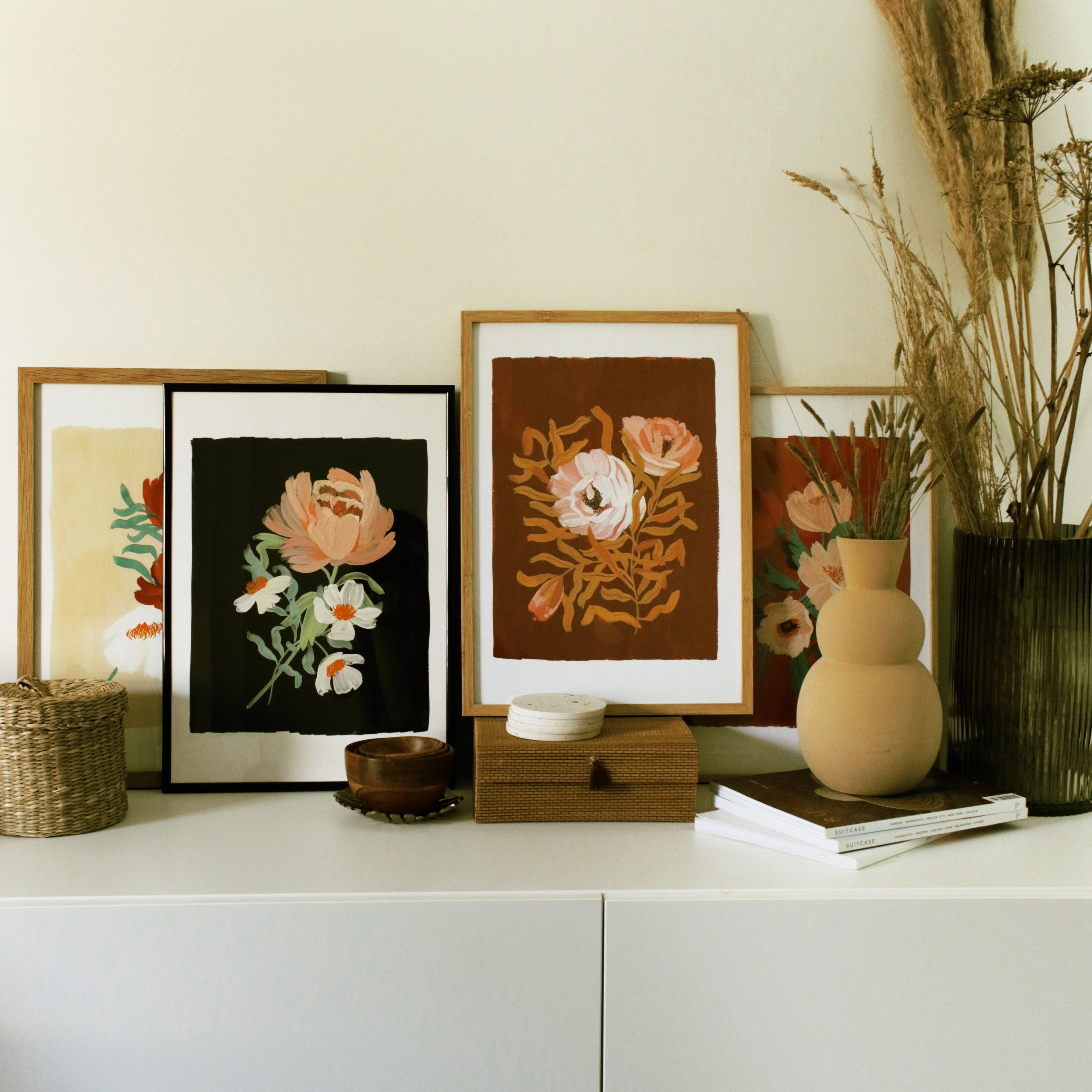 Red Floral Botanical Giclee Print - Anemone