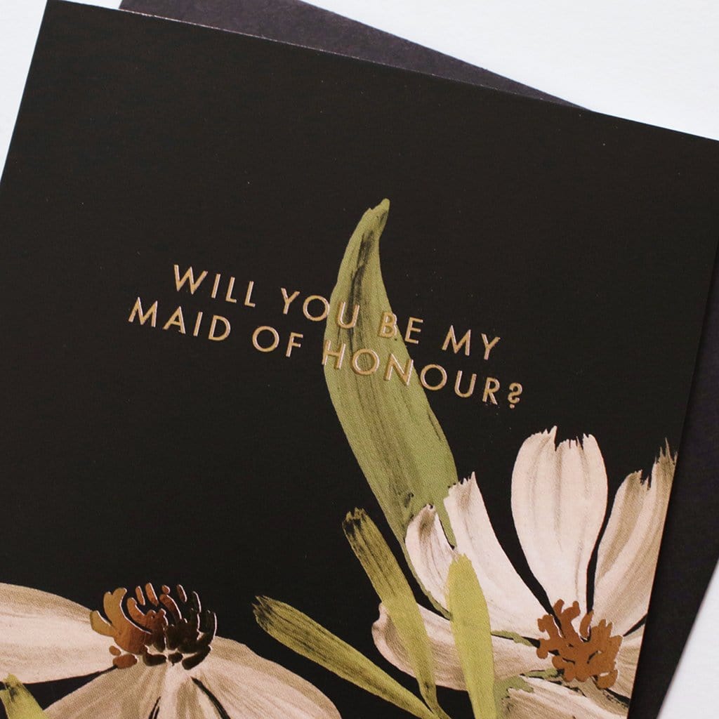 Floral Maid of Honour Card