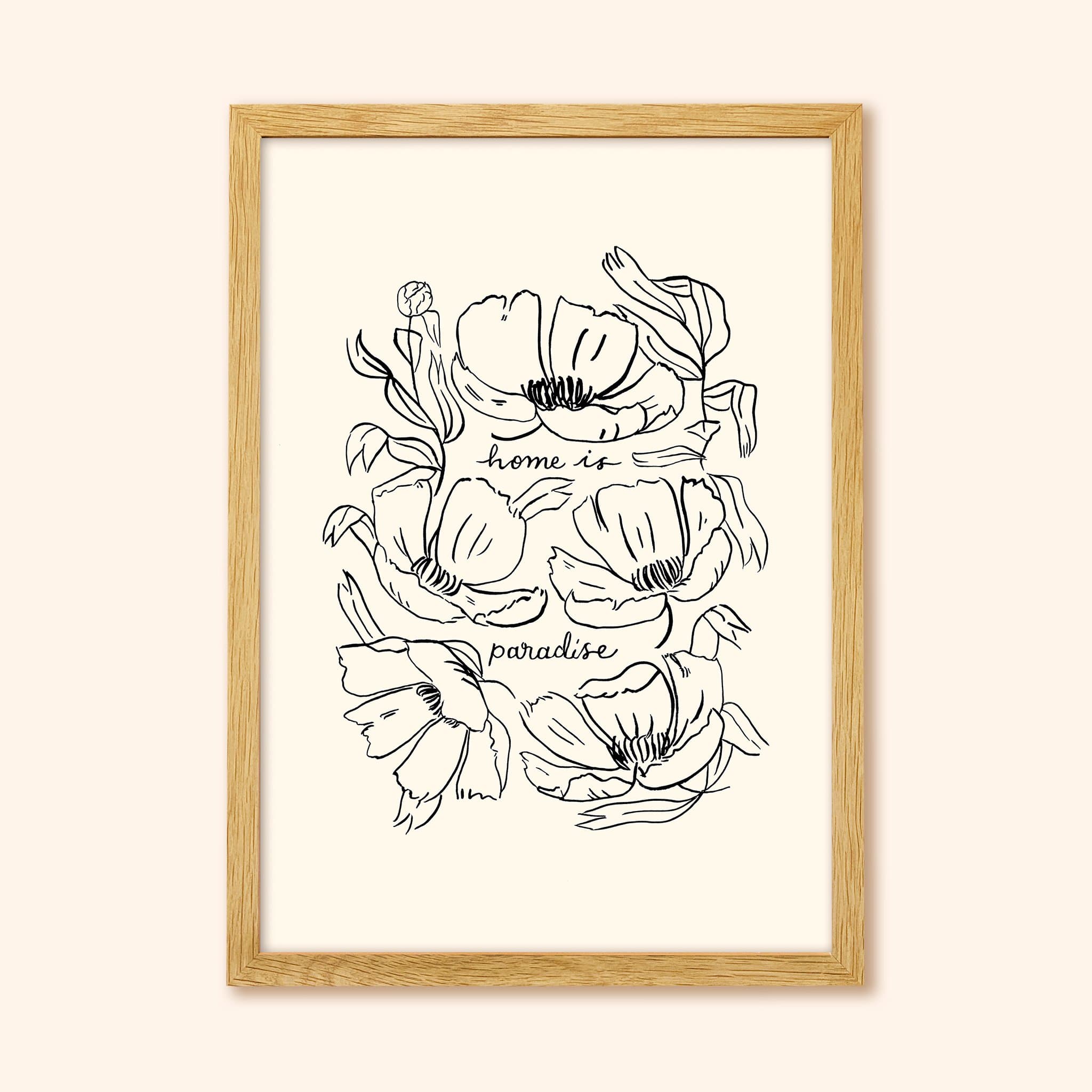 New Home Flower Print - Home is Paradise