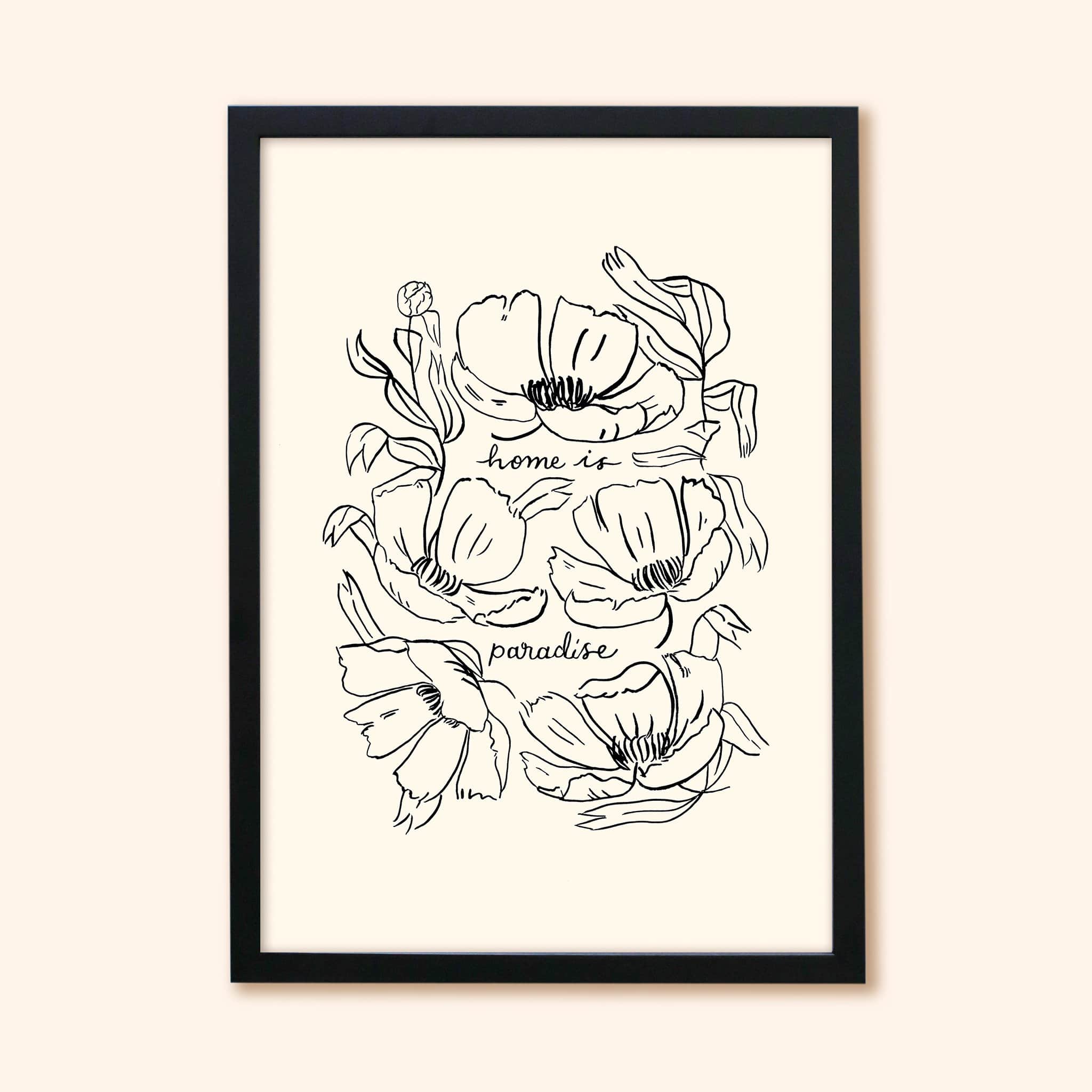New Home Flower Print - Home is Paradise