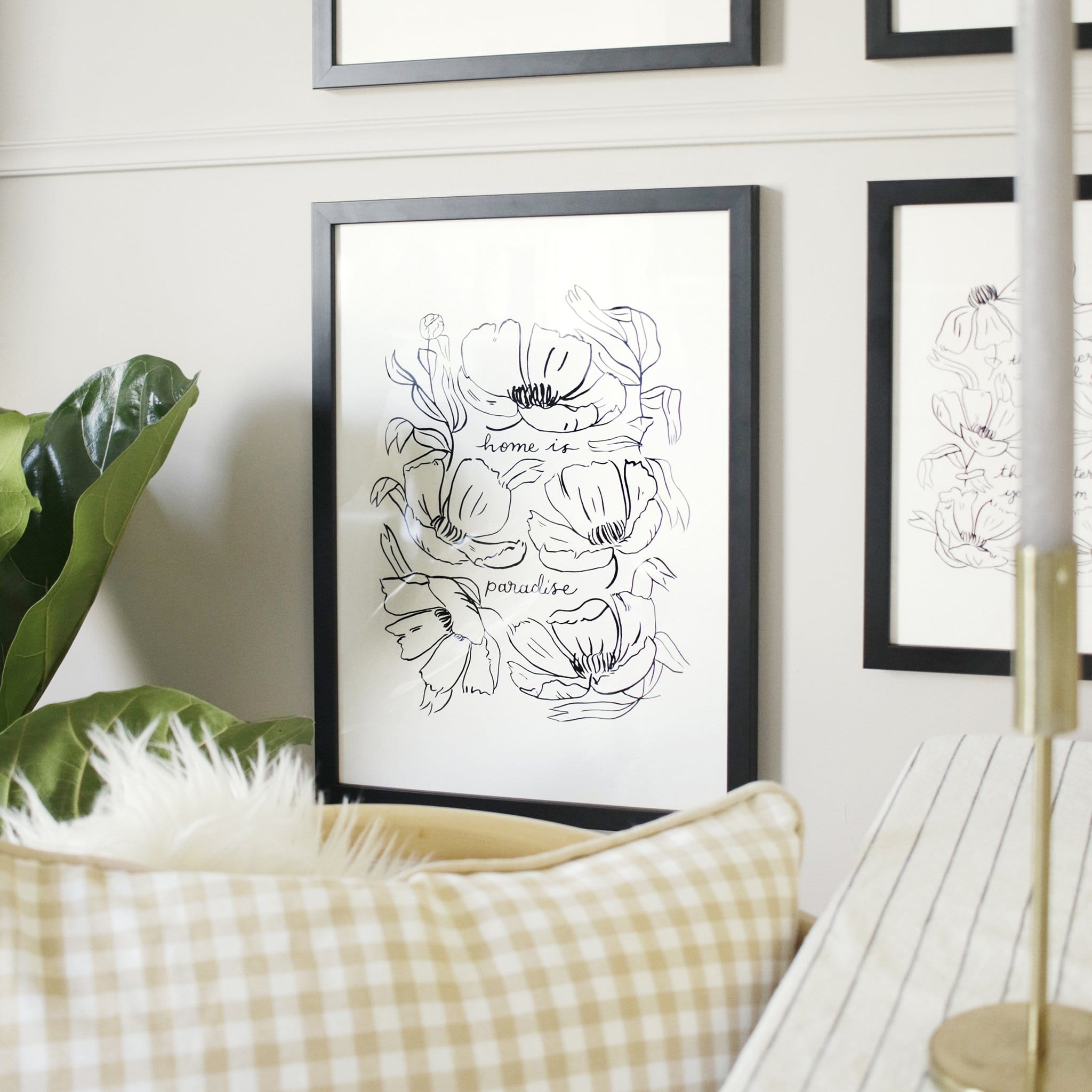 New Home Flower Print - Home is Paradise
