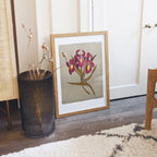 Green Iris Floral Botanical Art Print