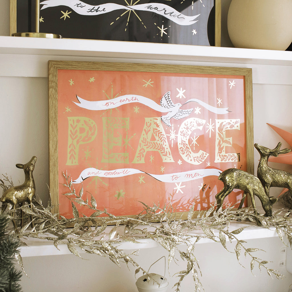 PEACE Christmas Art Print