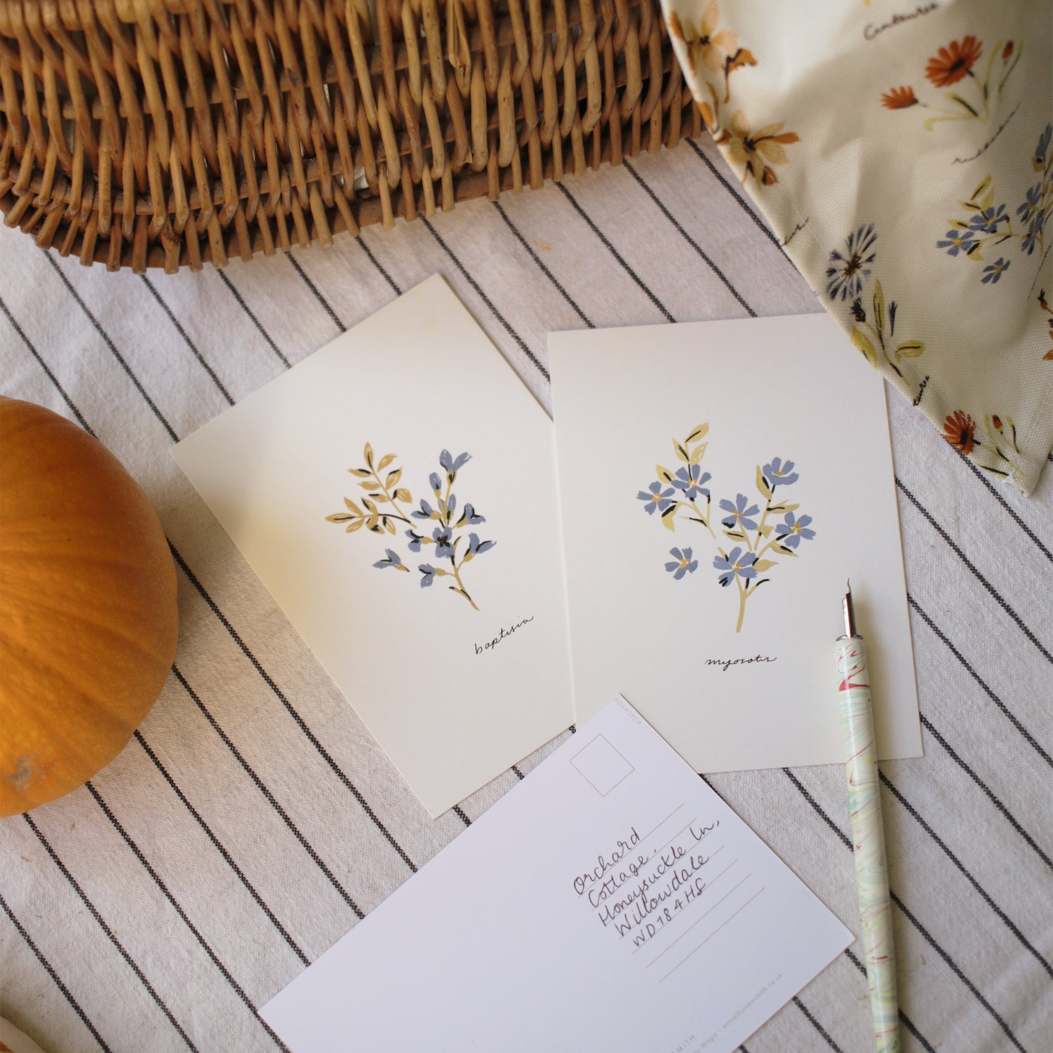 Blue Flower Postcard - Baptisia