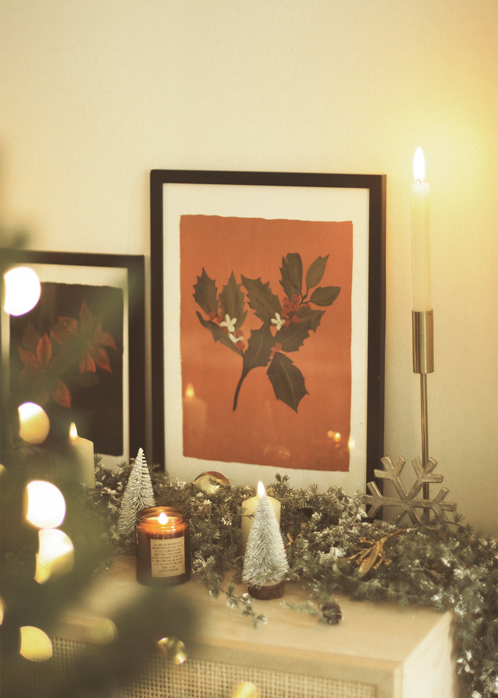 Holly Floral Botanical Art Print