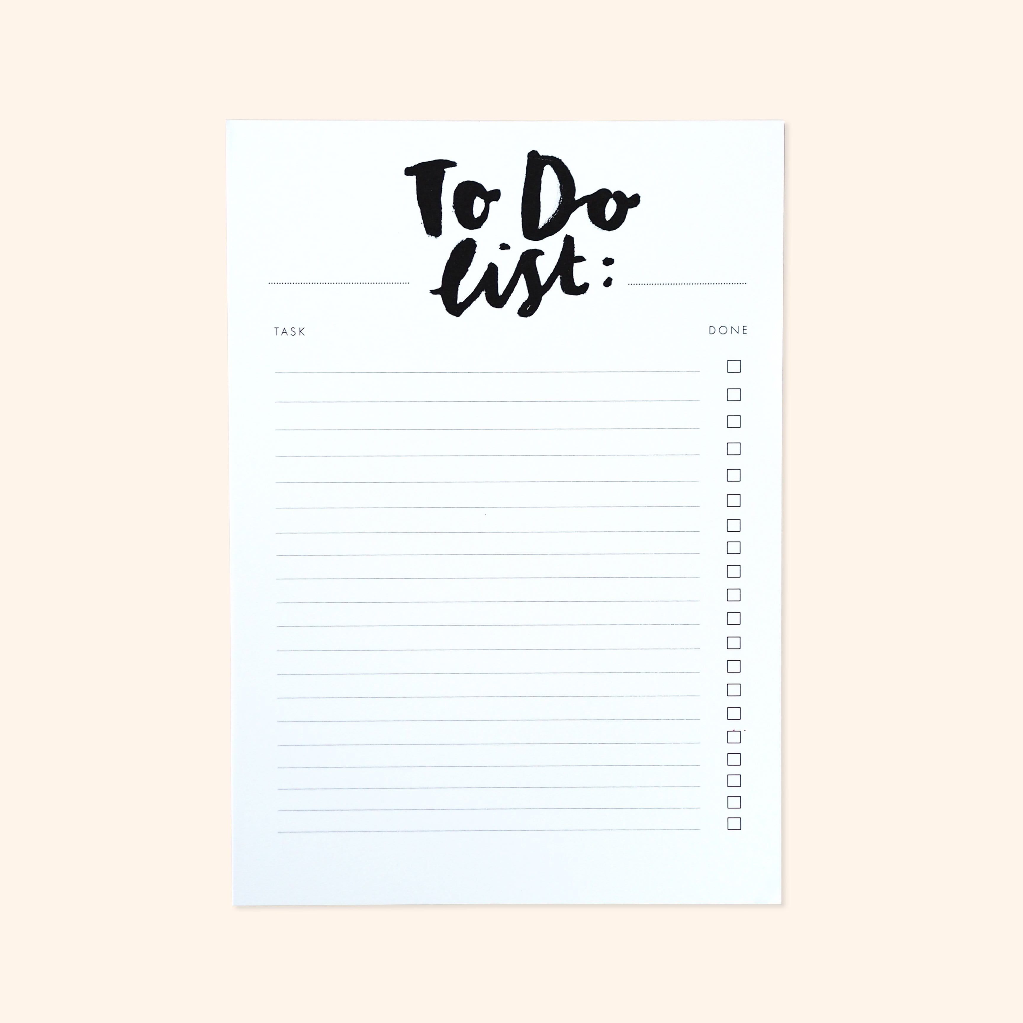 Minimal To Do List Notepad