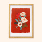 Red Floral Botanical Art Print - Anemone