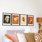 Flower Wall Art Print - Peony, Black (A3 / A4)